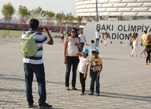 İlk Avropa Oyunlarının bağlanış mərasiminə dəqiqələr qalır. Bakı, Azərbaycan, 28 iyun 2015